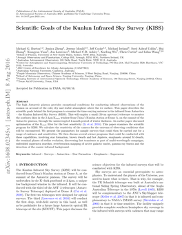 Scientific Goals of the Kunlun Infrared Sky Survey (KISS)