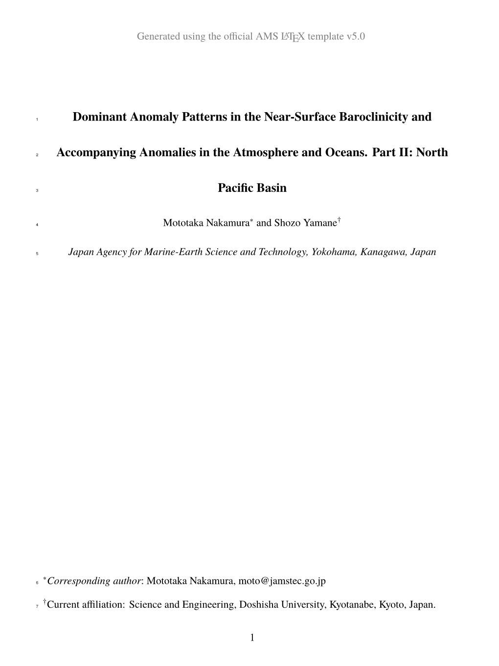 Nomaly Patterns in the Near-Surface Baroclinicity And