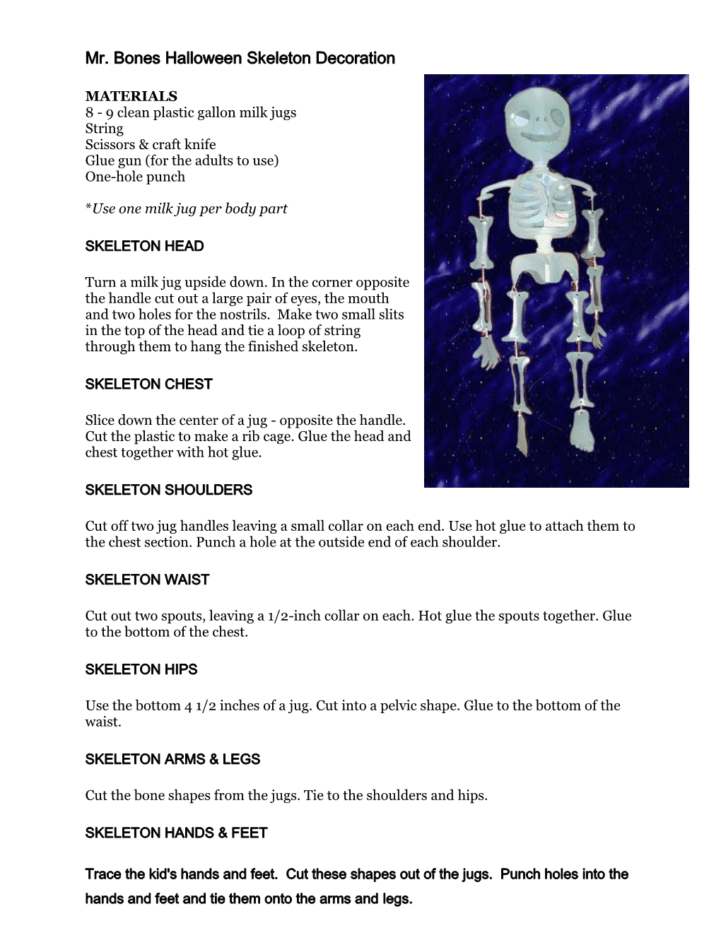 Mr. Bones Halloween Skeleton Decoration