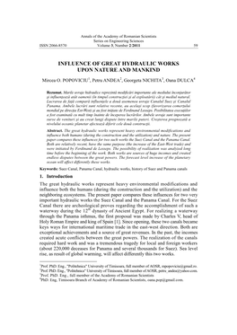 Academy of Romanian Scientists Series on Engineering Sciences ISSN 2066-8570 Volume 3, Number 2/2011 59