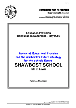 Shawbost School Future Strategy Consultation