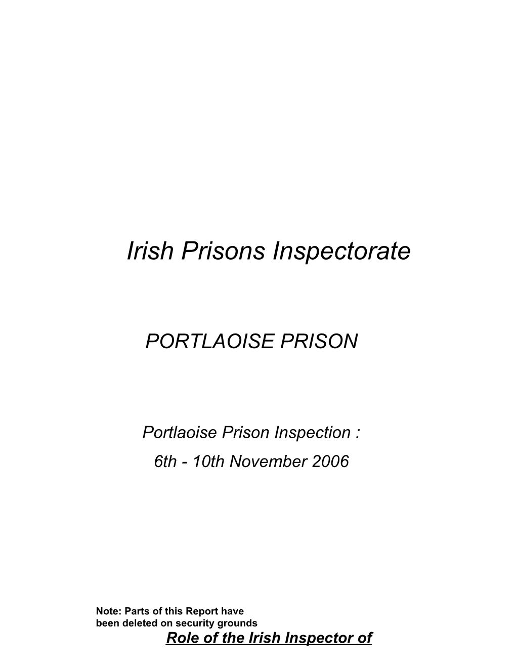 Irish Prisons Inspectorate