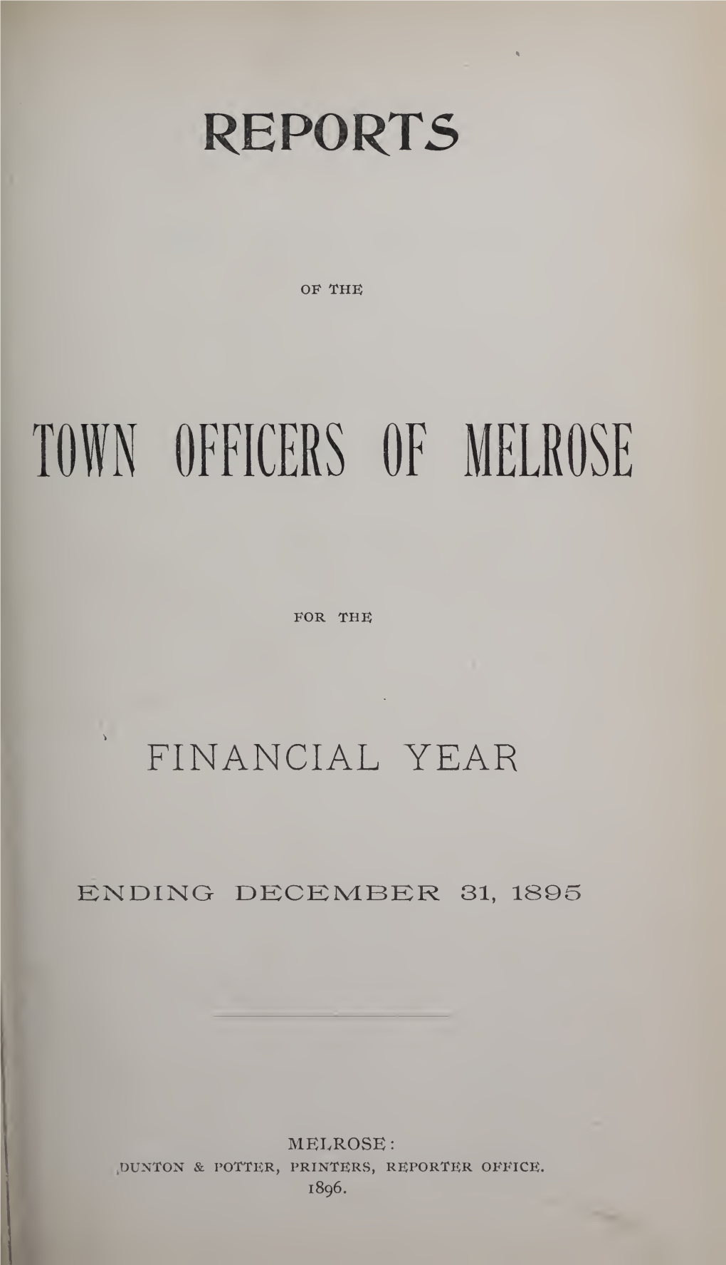 City of Melrose Annual Report