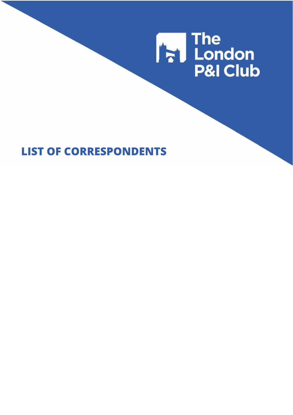 List of Correspondents