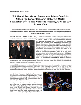 2013 Honors Gala Ny Raises Over 1 4 Million for Research