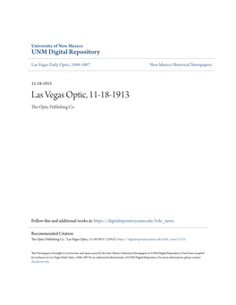 Las Vegas Optic, 11-18-1913 the Optic Publishing Co