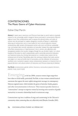 CONTESTACIONES: the Music Genre of Cyber-Hociconas Esther