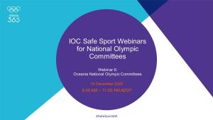 IOC Safe Sport Webinars for National Olympic Committees