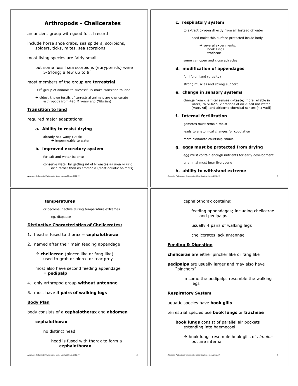 Arthropods - Chelicerates C