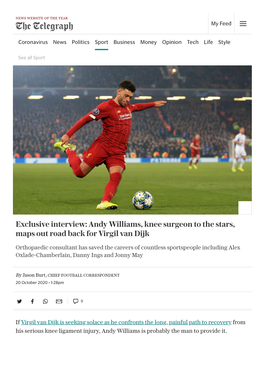 Exclusive Interview: Andy Williams, Knee Surgeon to the Stars, Maps out Road Back for Virgil Van Dijk