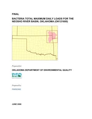 Neosho River Basin Bacteria Tmdls Table of Contents
