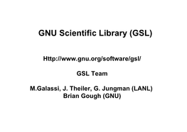 GNU Scientific Library (GSL)