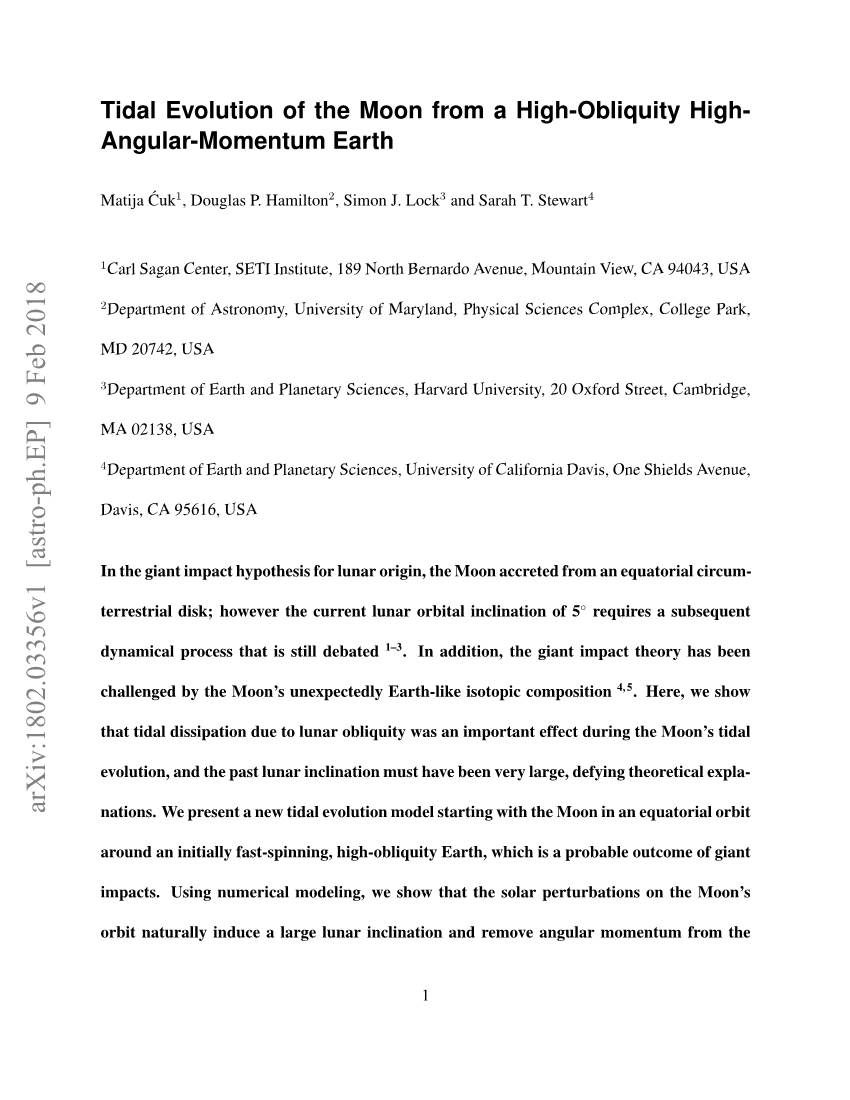 Tidal Evolution of the Moon from a High-Obliquity, High-Angular