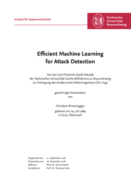 Efficient Machine Learning for Attack Detection