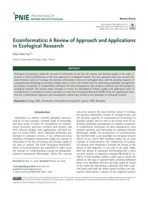 A Review of Approach and Applications in Ecological Research