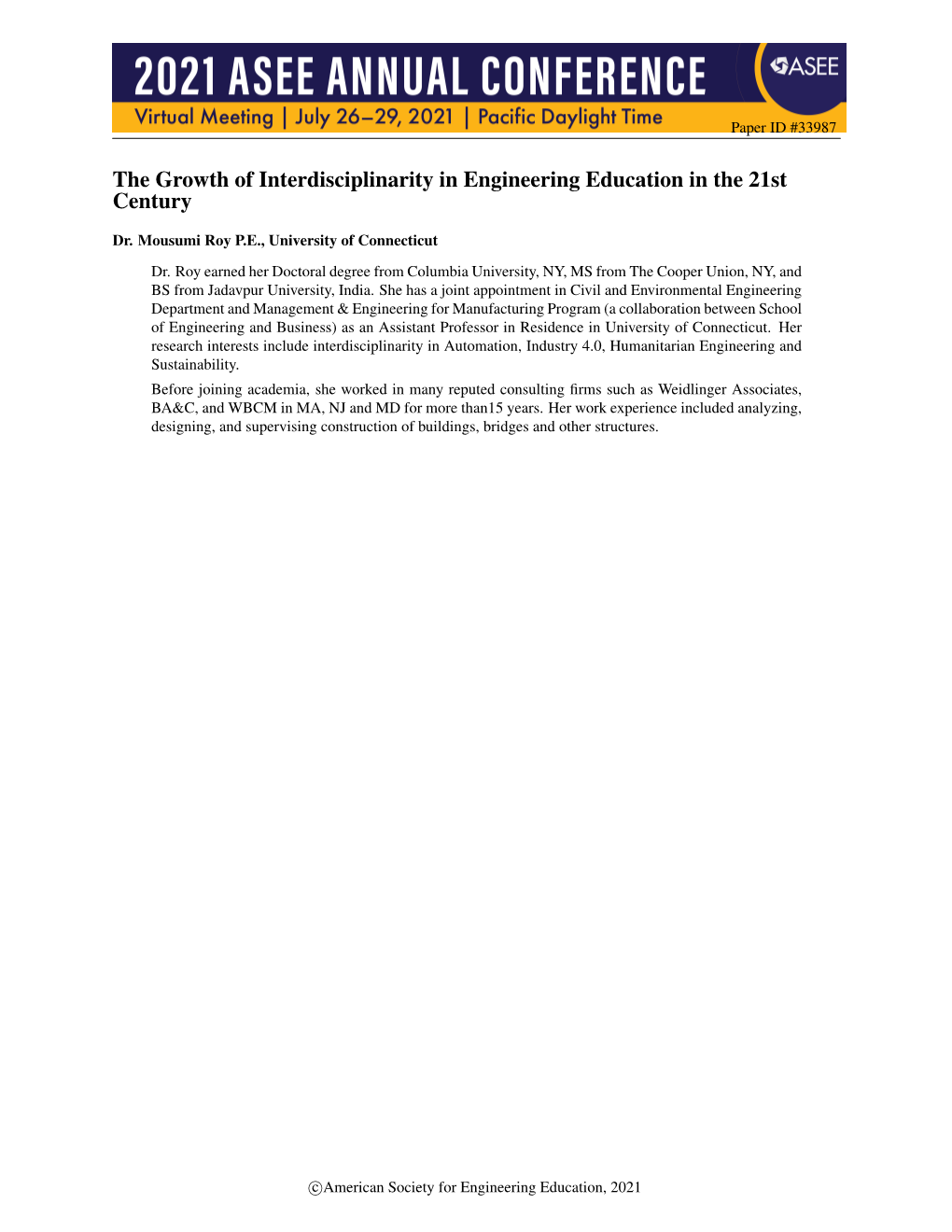 The Growth of Interdisciplinarity in Engineering Education in the 21St Century