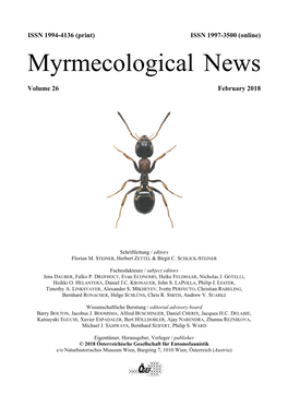Myrmecological News