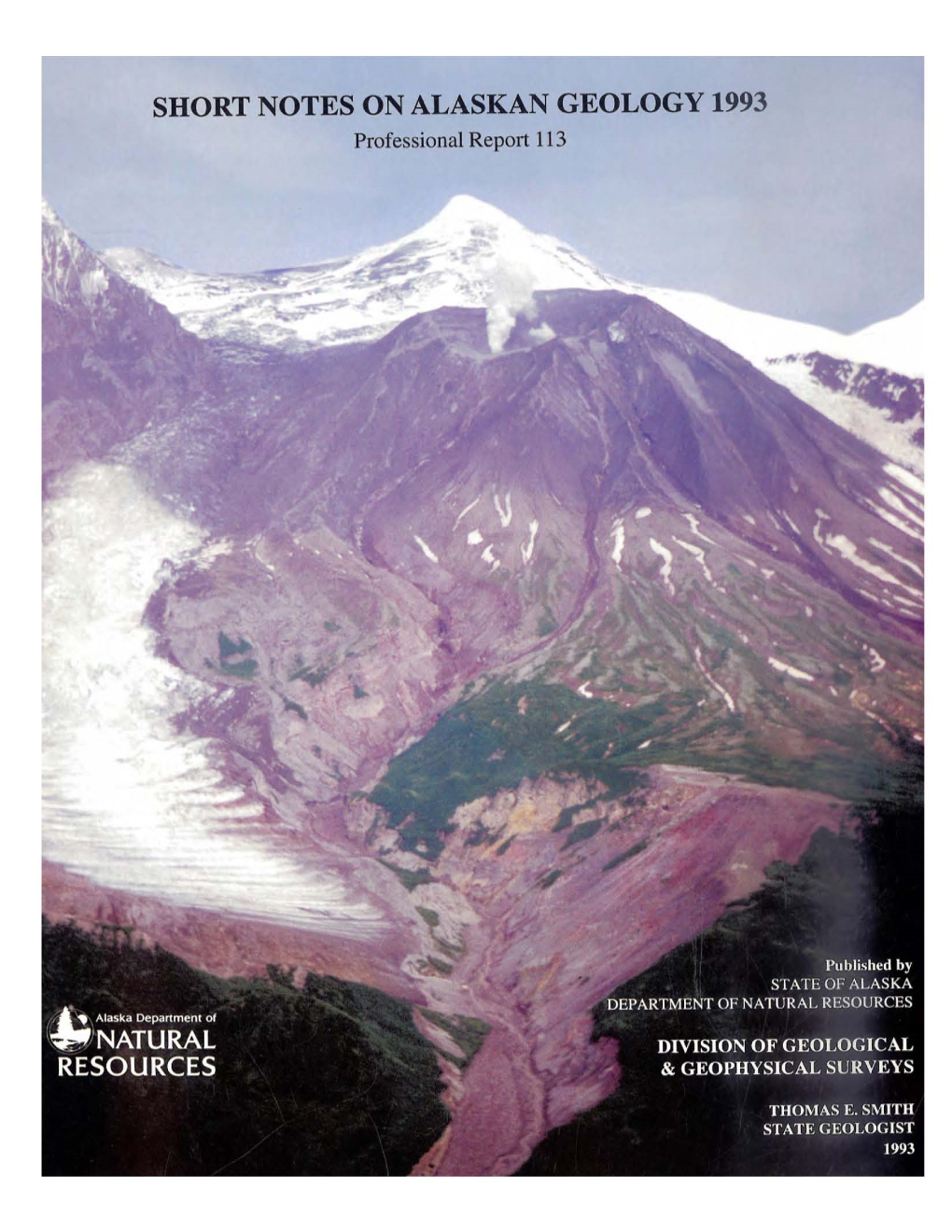 SHORT NOTES on ALASKAN GEOLOGY 1993 Professional Report 113 EDITORIAL POLICY