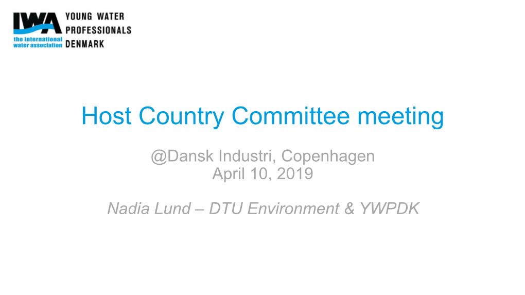 Host Country Committee Meeting @Dansk Industri, Copenhagen