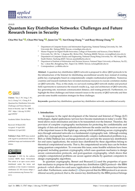 Quantum Key Distribution Networks: Challenges and Future Research Issues in Security