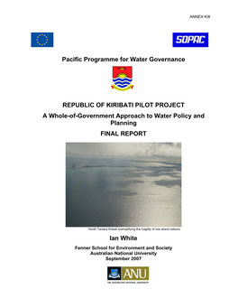 Pacific Programme for Water Governance REPUBLIC OF
