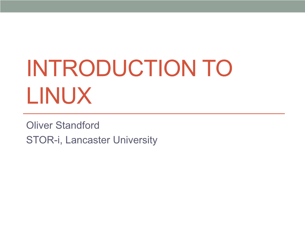 Introduction to Linux