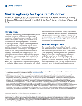 Minimizing Honey Bee Exposure to Pesticides1 J