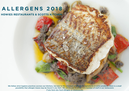 Allergens 2018 Allergenshowies Restaurants & Scotts 2018 Kitchen Howies Restaurants & Scotts Kitchen