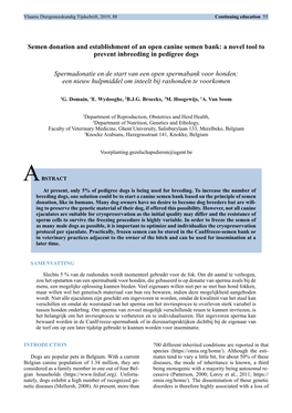 Semen Donation and Establishment of an Open Canine Semen Bank: a Novel Tool to Prevent Inbreeding in Pedigree Dogs