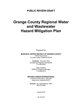 Orange County Regional Water and Wastewater Hazard Mitigation Plan