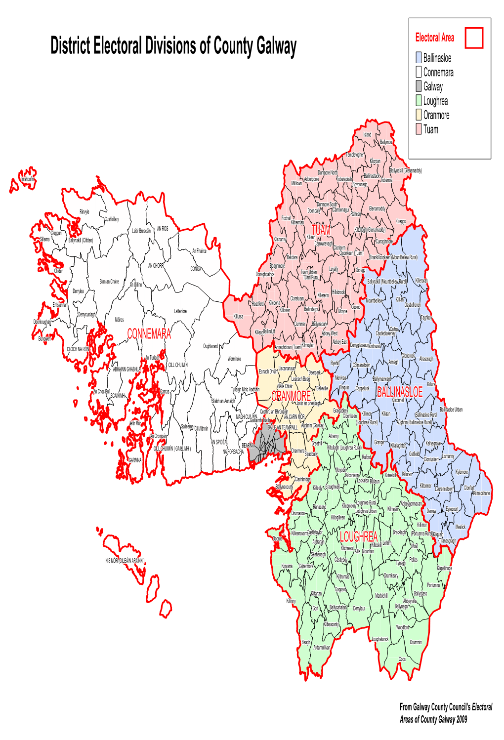 District Electoral Divisions of County Galway Ballinasloe Connemara Galway Loughrea Oranmore