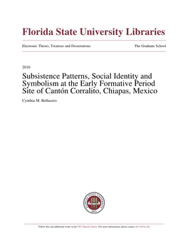 Subsistence Patterns, Social Identity, and Symbolism at the Early Formative Period Site of Cantón Corralito, Chiapas, Mexico