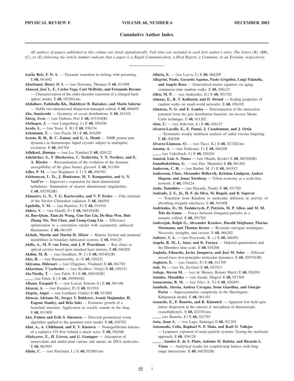 Cumulative Author Index (Print)