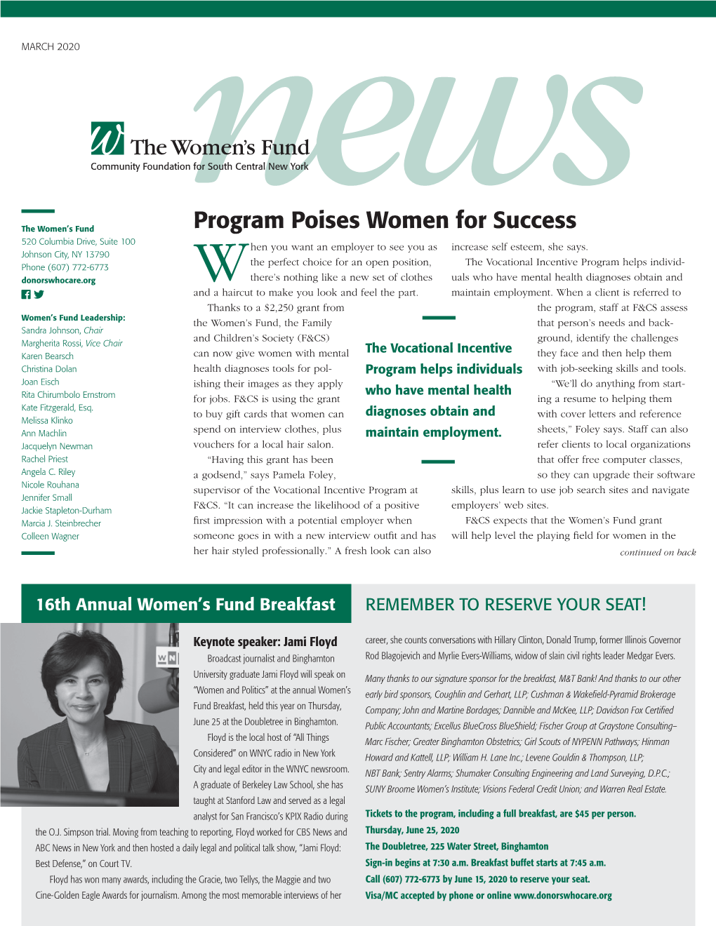 Program Poises Women for Success 520 Columbia Drive, Suite 100 Hen You Want an Employer to See You As Increase Self Esteem, She Says