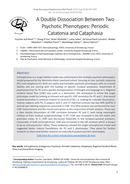 A Double Dissociation Between Two Psychotic Phenotypes: Periodic Catatonia and Cataphasia