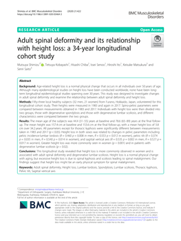 Adult Spinal Deformity and Its Relationship with Height Loss
