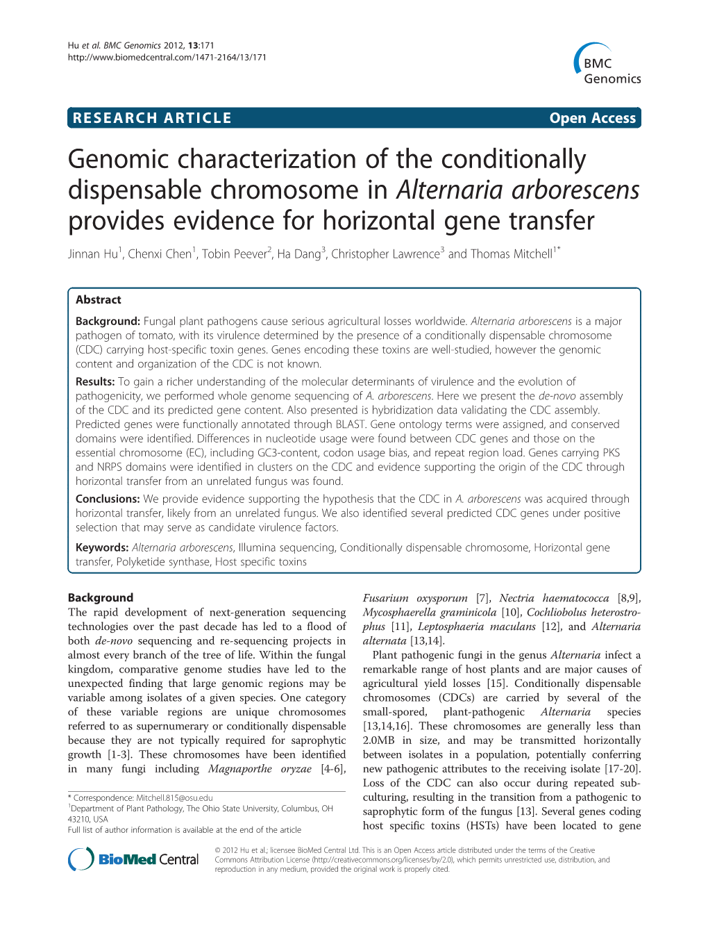 Genomic Characterization of the Conditionally Dispensable