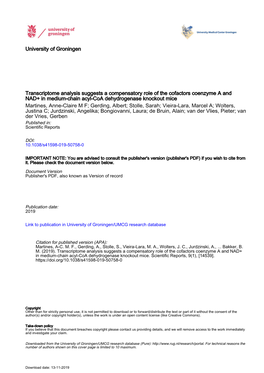 Transcriptome Analysis Suggests a Compensatory Role of The