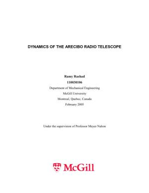 Dynamics of the Arecibo Radio Telescope