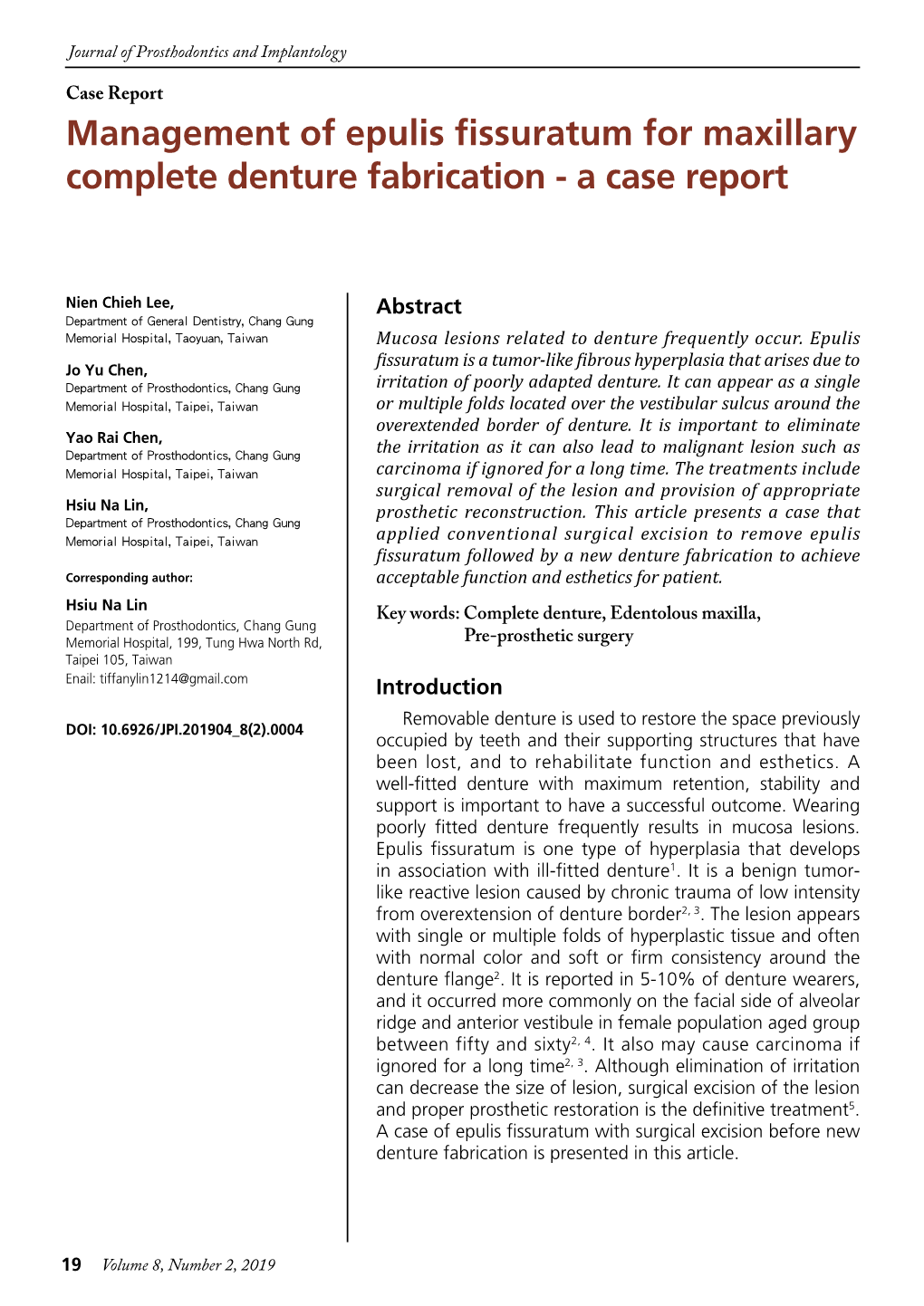 Management of Epulis Fissuratum for Maxillary Complete Denture Fabrication - a Case Report