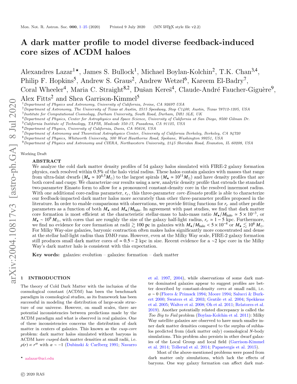 A Dark Matter Profile to Model Diverse Feedback-Induced Core Sizes Of