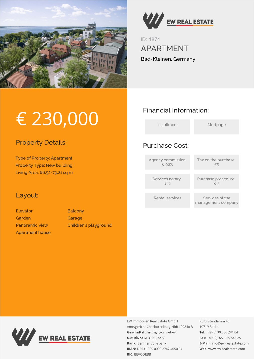 € 230,000 Installment Mortgage