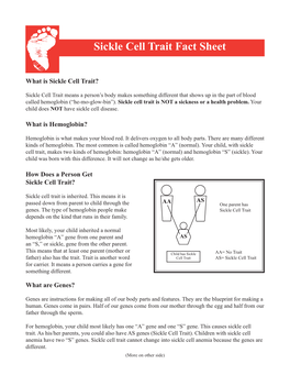 Sickle Cell Trait Fact Sheet