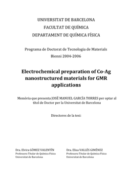 Electrochemical Preparation of Co-Ag Nanostructured Materials for GMR