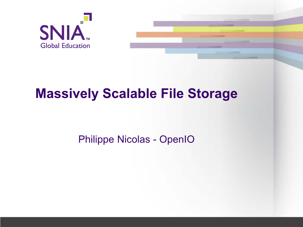 SNIA MSFS Tutorial