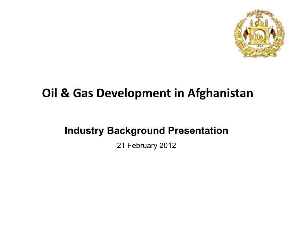 Afghanistan Energy Overview