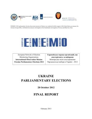 Ukraine Parliamentary Elections Final Report