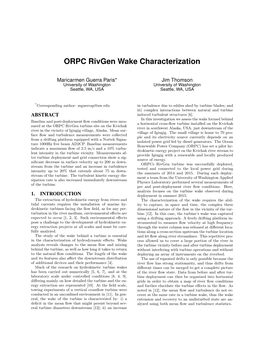 ORPC Rivgen Wake Characterization