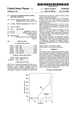 III||||I|| USOO5576O16A United States Patent (19) 11 Patent Number: 5,576,016 Amselem Et Al