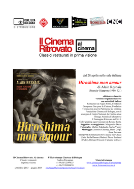Hiroshima Mon Amour Di Alain Resnais (Francia-Giappone/1959, 92’)